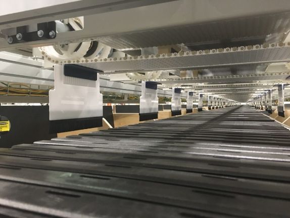 Sweeper sorting equipment installed at a large facility.